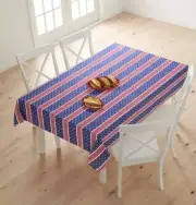 Celebrate Americana Together Stars & Stripes Jacquard Tablecloth 60x84 Oblong