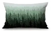 Watercolor Pine Trees Cotton Linen Decorative Throw Pillow Case Cushion Jcp152