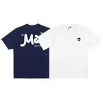 MMLABCREW MR.MAI LOGO潮牌白色藏青藍純棉印花圓領短袖T恤