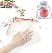 Fruit Protection Bags, 50PCS, 15x25cm Fruit Protection Bags Net Barrier Bag with Drawstring,Fruit Tree Bags, Netting Barrier Bags for Protecting Fruits and Vegetables (50)