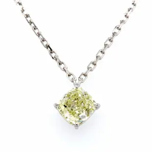 【BRILLMOND JEWELRY】黃彩鑽 GIA FANCY YELLOW 1克拉 PT950鉑金 經典鑽墜(FANCY YELLOW/VS2 全PT950鉑金)