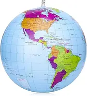 RosewineC Inflatable Global World Globe 38cm,Explore The World,Educational Geographic for School,Play and Educational Games