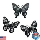WAIU Metal butterfly wall art decor, 9inch set of 3 black Concise Decoration