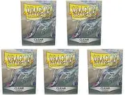 5 Packs Dragon Shield Classic Clear Standard Size 100 ct Card Sleeves Value Bundle!