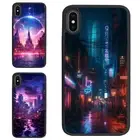 neon building Cyberpunk street TPU Case For Samsung A15 A16 S23 S24 S25 Ultra FE