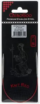 ChiaoGoo Red Circular Knitting Needles 9"-Size 3/3.25mm