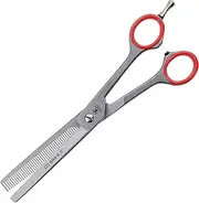 Solingen sharp professional modelling scissors, dog scissors, thinning scissors, razor blade, 6.5 inches (16.8 cm), 46 precision-milled teeth and fine prisms, premium quality, made in