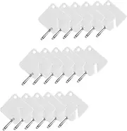 CATIEBYE 60pcs Portable Acrylic Key Tags with Strong Split Rings Durable Key Chain Labels for Easy Organization Bags Luggage More