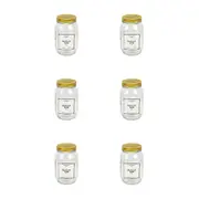 6PK The Styled Room Glass Olivia Preserving Jar Food Container 1000ml Clear/Gold