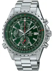 Casio Edifice Chronograph EF-527D-3AVUEF Green Dial Grey Stainless Steel Mens Watch