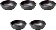 Set of 5, Black Round Doria [7.2 x φ6.4 x 6.4 x 2.3 inches (18.3 x 16.3 x 5.8 cm) | Setomonohonpo