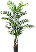 Lenamos 6ft(180cm) Artificial Palm Tree for Home Decor, 6 Feet Faux Plant Fake Silk Tropical Kentia Areca Trees with Pot for Indoor Outdoor House Living Room Office Porch Garden (6 ft Tall)