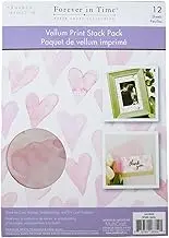 Forever in Time Paper Craft Scrapbook Vellum Print Stack Pack - Dainty -12 Sheets