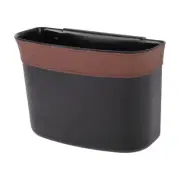Car Trash Can Hanging Back Seats Faux Leather Trash Bin Coffee Black 1 Pcs
