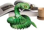 Articulated Snake Model,Realistic Collectible Articulated Model | Creative Animal Snake Model Desktop Ornament for Girls, Kid, Adults