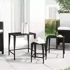 NNEVL Nesting Tables 3 pcs Black Poly Rattan