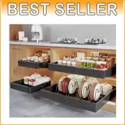 Premium 4-Pack Pull-Out Cabinet Organizer with Quiet Sliding Rails, 21" Deep