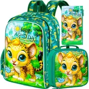 3 Piece Boys Backpack Set 16 Inch Elementary School Bookbag Lunch Box