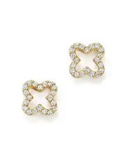 Diamond Clover Stud Earrings in 14K Yellow Gold, 0.20 ct. t. w.