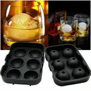Round Ice Ball Maker With 6 Cavities Silicone Mold Reusable Mold Easy Release