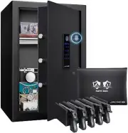 JINXNOBI 2.63 Cubic Feet Fingerprint Safe with Big Fireproof Waterproof Safe ...