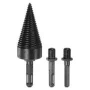 4pcs 42mm Firewood Drill Bit Wood Log Splitter Drill, Square Hex Round Shank