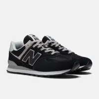 在飛比找momo購物網優惠-【NEW BALANCE】休閒鞋 574 情侶鞋 黑 D楦 