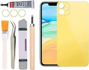 Yuntunele Back Covers Glass Replacement for iPhone 11 All Carriers with Professional Tool Set (Yellow)