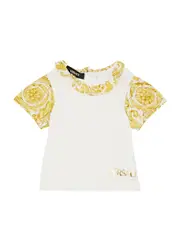 Versace Kids Printed Logo Stretch-cotton T-shirt - White - 12/18M (12 Months) 12/18M (12 months)