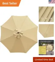 9ft Universal Patio Umbrella Replacement Canopy with Wind Vent - 8 Ribs