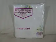 Vintage NOS Durable Press NoIron Percale Twin Fitted Sheet Blue White Flowers F1