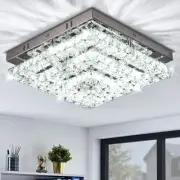 11.8" Crystal Chandelier LED Crystal Flush Mount Ceiling Light Modern Chandel...