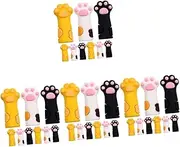 LALAFINA 4sets Cute Nail Art Scissors Handle Sleeves Non-slip Cuticle Scissor Covers for Manicure Tools Tweezers Tip Protectors 9pcs*4