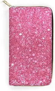 [NQHJT] Womens Wallet Sparkling Glitter Leather Wallet for Women Multi-Pocket Long Wallet Ultra Slim Thin Wallet with Zipper Pocket for Work Shopping, style, 19.7x10.5cm