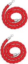 GLEAVI 2pcs Stainless Steel Hooks Twisted Rope Barrier Tape Queue Management Rope for Grand Opening Crowd Control