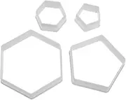 4Pcs Football Pattern Cookie Cutters – Hexagon Soccer Cake Fondant Cutters for Baking, DIY Sugar Craft Moulds – World Cup Party, Kids & Decorating Tools, Soccer Cake Molds for Baking and Party DIY