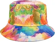 [LERTREE] Dual-Side Wear Bucket Hats Tie Dye Fishing Hat Double-Side Sun Hat Unisex Beach Summer Hat