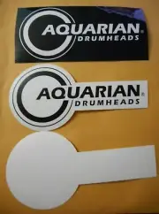 3 New 7 1/2 Inches Aquarian Drums Decal Stickers, Drum heads, Lot L7