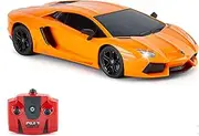 CMJ RC Cars 118GLBO Lamborghini Aventador Officially Licensed Remote Control Car 1:18 Scale Working Lights 2.4Ghz Orange