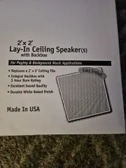 NEW Valcom Clarity 2 Pack 2ft X 2ft Lay-In Ceiling Speakers V9022A-2 By VALCOM