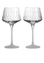 Waterford Lismore Arcus Wine, Set of 2 GLASSWARE, WINE GLASSES , 14.2 oz.