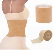 Extra Wide Kaotic Magic Tape for Stomach,Belly Tape,Stomach Tape for Belly Fat,3 inch x 5.5 Yards with a Foam Pre-Wrap Underwrap Tape Protect Skin 3.75 inch x 30 Yards (Beige)