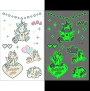 Cute Pegasus Unicorn Temporary Tattoos Luminous Resin Stickers Glow in the Dark Fillers Craft