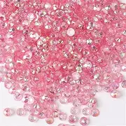 3000 Pieces SS6 2mm Flatback Rhinestones AB Clear Round Gems Crystals for Nail Art DIY Crafts Clothes Shoes Bags （Transparent Light Pink AB）