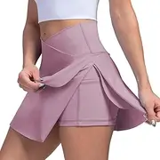 [Generic] Running Skirts for Women with Leggings Waisted Athletic Skorts Workout Sports Yoga Skirts Skirt Sewing Patterns for Women Plus Size (#A-Purple, M)