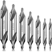 Haskoss 7 Pcs Center Drill Bits Set 60-Degree Angle Center Drill Bits Kit Countersink Tools for Lathe Metalworking