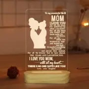 Night Light, Mom Gifts From Daughter Son, Engraved Warm Color Illusion Optical T