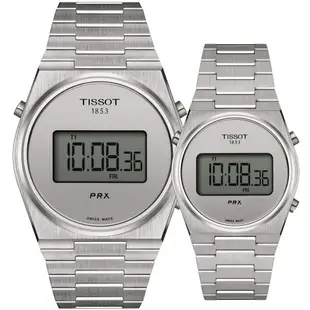 TISSOT 天梭 官方授權 PRX Digital 數位石英對錶-T1374631103000+T1372631103000