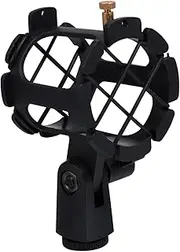 HANABASS Microphone Mount Vibration Clip Holder Mic Storage Rack for Condenser Mics Angle Noise Isolating Design for Streaming and Recording