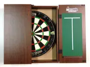 Dart Board Set Walnut Dart Board Cabinet with TX290 Dartboard